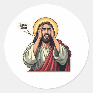 Sticker Rond Jésus - Je L'Ai Vu (Et Vous Le Connaissez)