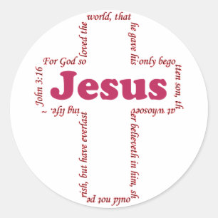 Sticker Rond Jésus Jean 3:16