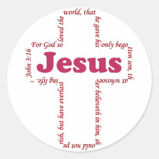 Sticker Rond Jésus Jean 3:16