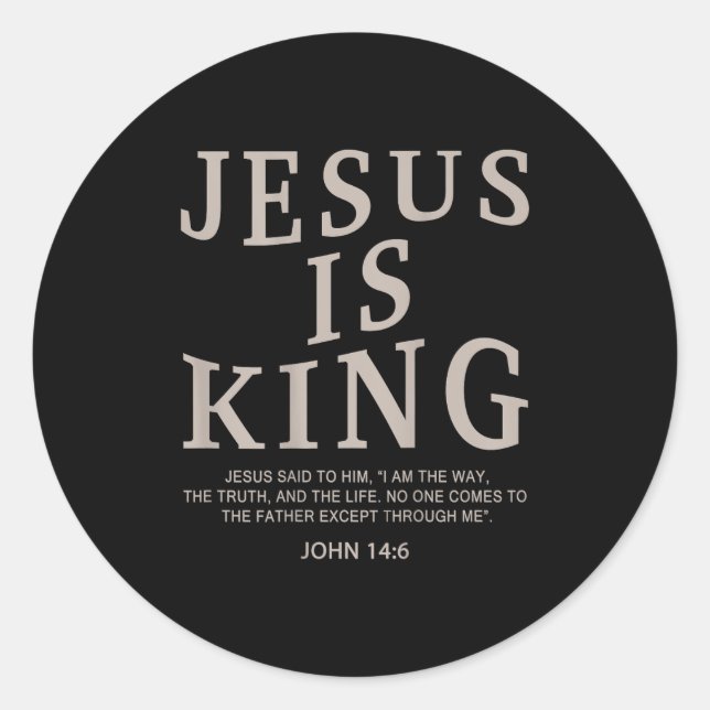 Sticker Rond Jesus King Christian Men Youth God Good Son Brothe (Devant)