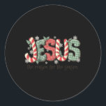 Sticker Rond Jésus La Raison De La Saison Christian Christma<br><div class="desc">Jésus La Raison De La Saison Noël Chrétien</div>
