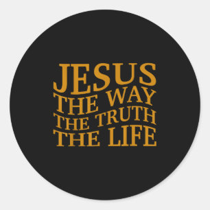Sticker Rond Jésus La Vie-Vérité-Voie Christian Toddler Dieu Br