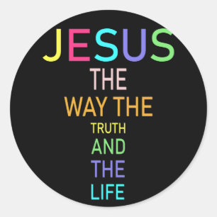 Sticker Rond Jésus La Voie La Vérité Et La Foi De La Vie