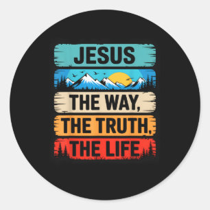 Sticker Rond Jésus Le Chemin La Vérité La Vie Message Inspirant