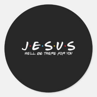 Sticker Rond Jésus l'enfer sera là pour la parodie drôles chrét
