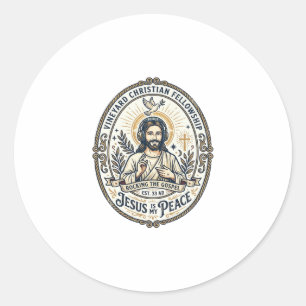 Sticker Rond Jesus Lo Fi Rythmes D'étude Tee Graphique Esthétiq
