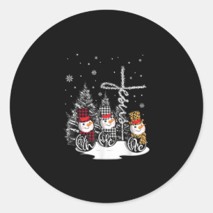 Sticker Rond Jésus Love   Jésus Faith Hope Love Snowman