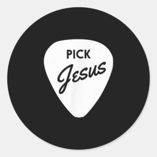 Sticker Rond Jésus Love   Pick Jésus Christian Guitar Pick