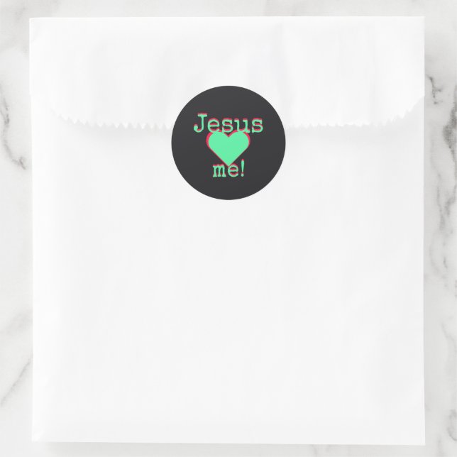 Sticker Rond Jésus m'aime (Sac)