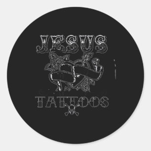 Sticker Rond Jésus M'aime & ; Mes tatouages Christian Jesus