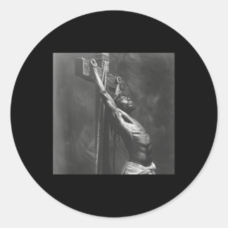 Sticker Rond Jésus Noir, Chrétienté, Église, Christ, Jésus 2