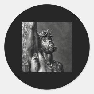 Sticker Rond Jésus Noir, Christianisme, Église, Christ, Jésus