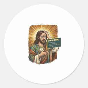 Sticker Rond Jésus pleurant Erreur de syntaxe Codage Programmeu