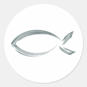 Sticker Rond Jésus poisson