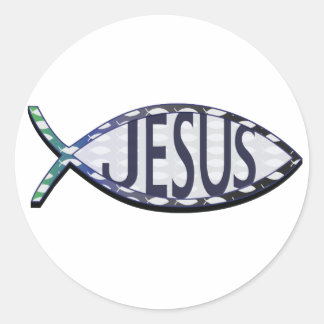 Sticker Rond Jésus Poisson
