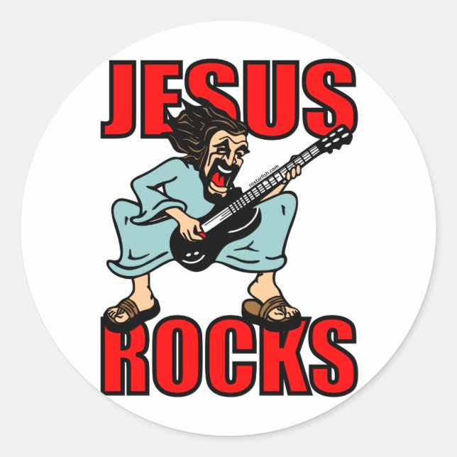 STICKER ROND JESUS ROCKS (Devant)
