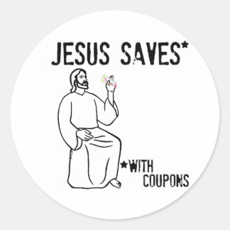 Sticker Rond Jésus sauve