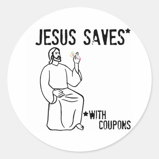 Sticker Rond Jésus sauve (Devant)