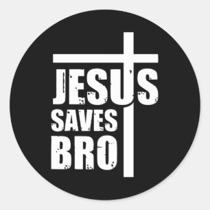 Sticker Rond Jésus sauve Bro