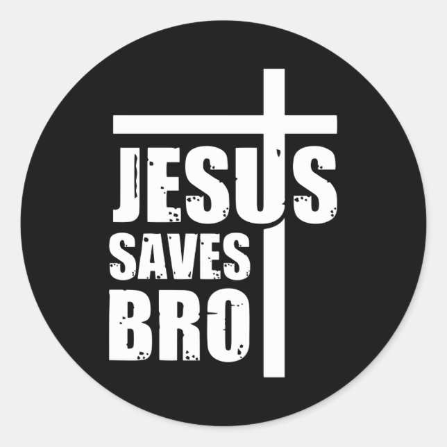 Sticker Rond Jésus sauve Bro (Devant)