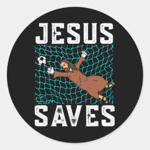 Sticker Rond Jésus Sauve I Foi Chrétienne I Jésus Gardien de Bu
