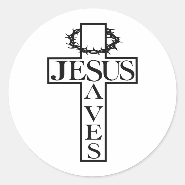 Sticker Rond jésus sauve noir (Devant)