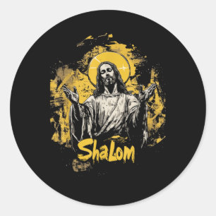 Sticker Rond Jésus Shalom Le Seigneur Ma Paix Le Seigneur Est P
