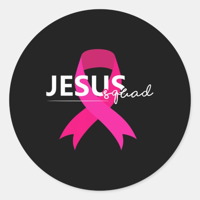 Sticker Rond Jésus Squad Cancer du sein Survivant (Devant)