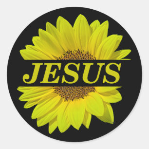 Sticker Rond Jésus Sunflower