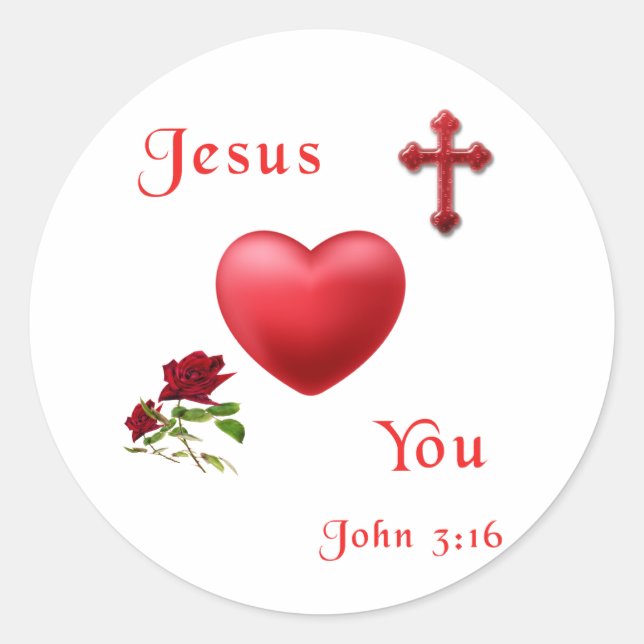 Sticker Rond jésus t'aime (Devant)
