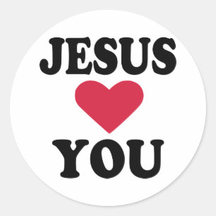 Sticker Rond Jésus t'aime