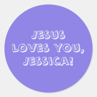 Sticker Rond Jésus t'aime (ajouter un nom ou supprimer)