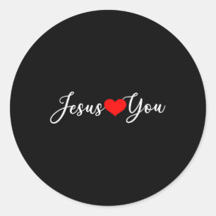 Sticker Rond Jésus t'aime - chrétien