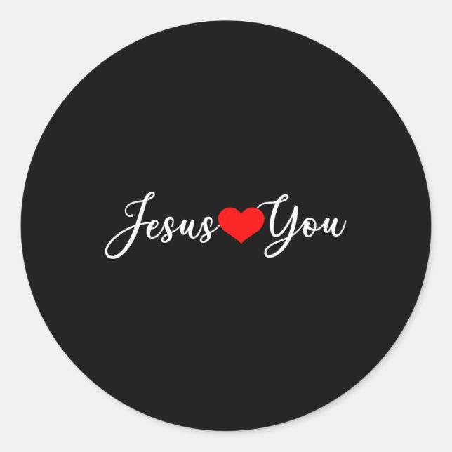 Sticker Rond Jésus t'aime - chrétien (Devant)