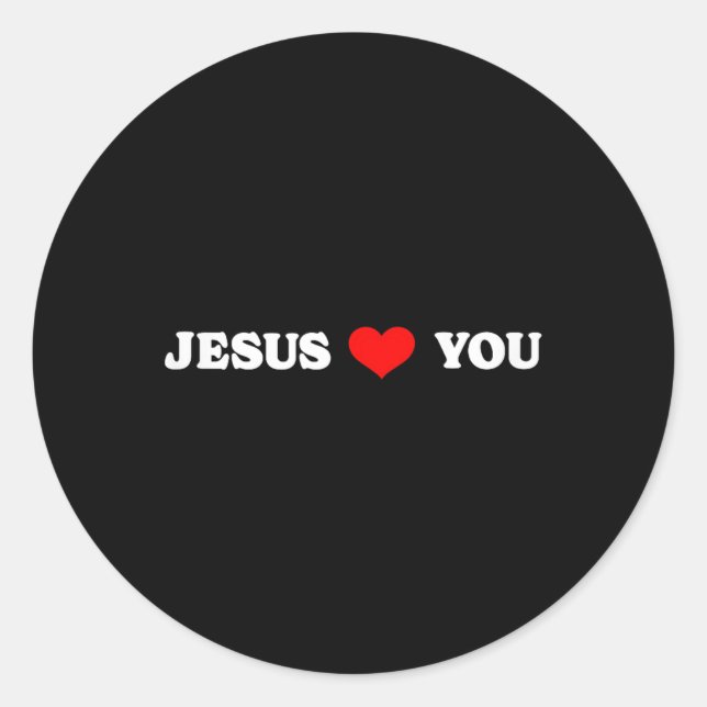 Sticker Rond Jésus t'aime - Religieux chrétienne (Devant)