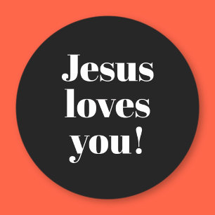 Sticker Rond Jésus t'aime ! Style de caractères rétro-moderne
