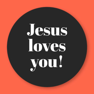Sticker Rond Jésus t'aime ! | Style de caractères rétro-moderne