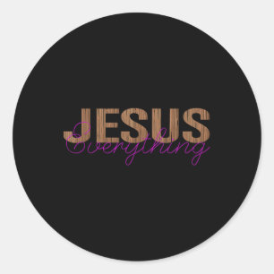 Sticker Rond Jésus Tout Croix Chrétienne Dieu Foi Bible R