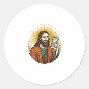 Sticker Rond Jésus vidéo accidentelle au lieu d'un appareil ph