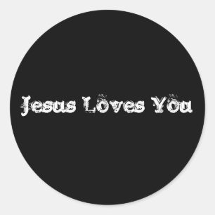 Sticker Rond Jésus vous aime