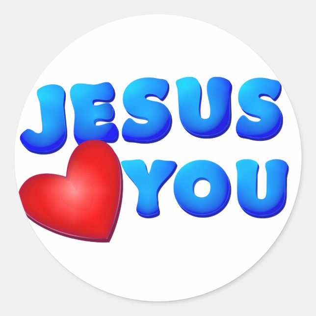 Sticker Rond Jésus vous aime (Devant)