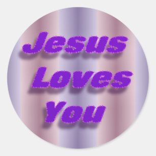 Sticker Rond Jésus vous aime