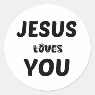 STICKER ROND JÉSUS VOUS AIME