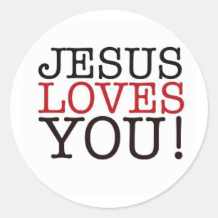Sticker Rond Jésus vous aime !