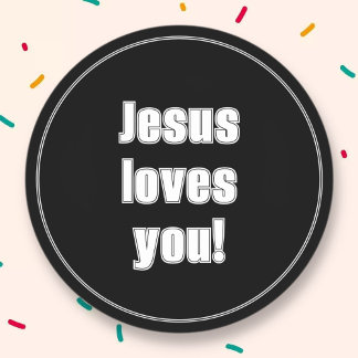 Sticker Rond Jésus vous aime !