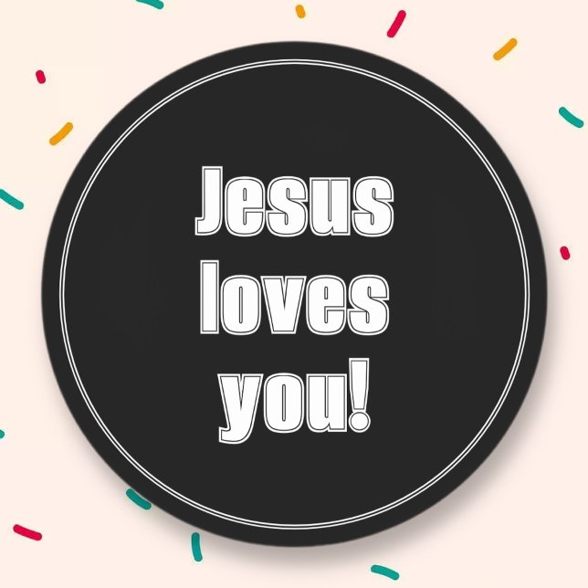 Sticker Rond Jésus vous aime ! (Créateur téléchargé)