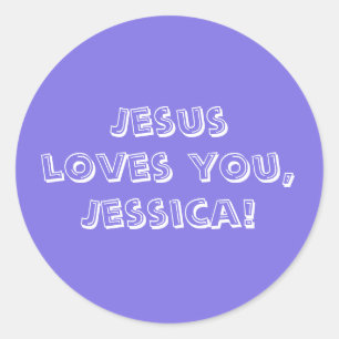 Sticker Rond Jésus vous aime (ajoutez un nom ou supprimez)
