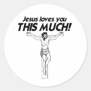 STICKER ROND JÉSUS VOUS AIME CE BEAUCOUP - .PNG