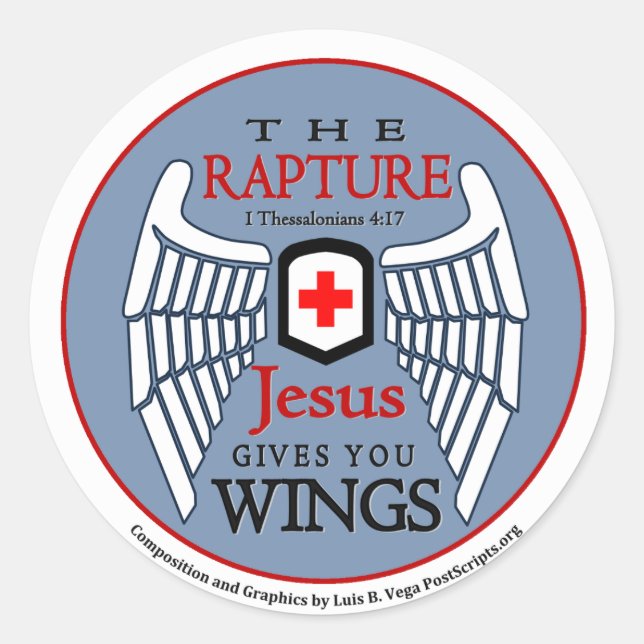 Sticker Rond Jésus vous donne des ailes - Rapidité (Devant)
