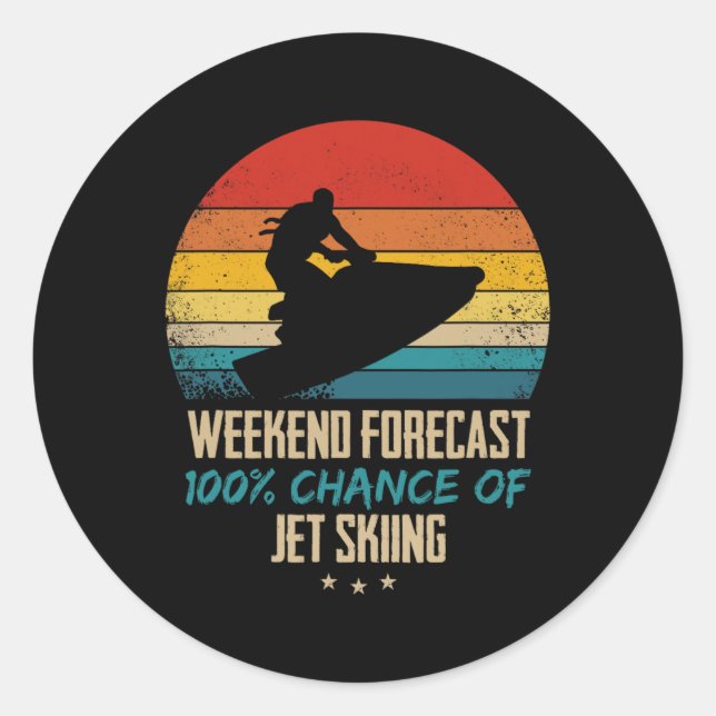 Sticker Rond Jet Ski - Drôle Jetski (Devant)